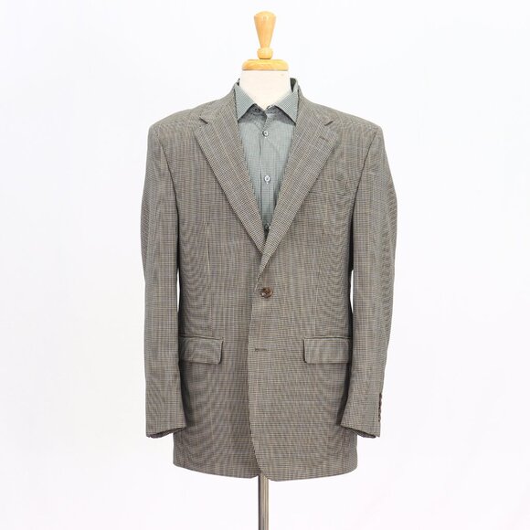 Ralph Lauren 42L Beige Check 2-Button Sport Coat Blazer Jacket T344